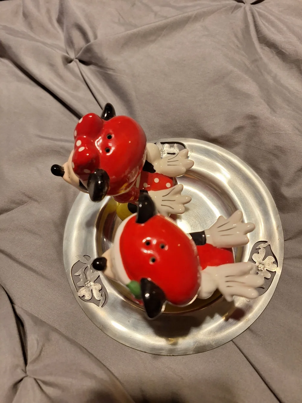 Ceramic Holiday Mouse Salt and Pepper Shakers - Red, Black, Yellow